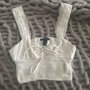 Forever 21 stretchy white top